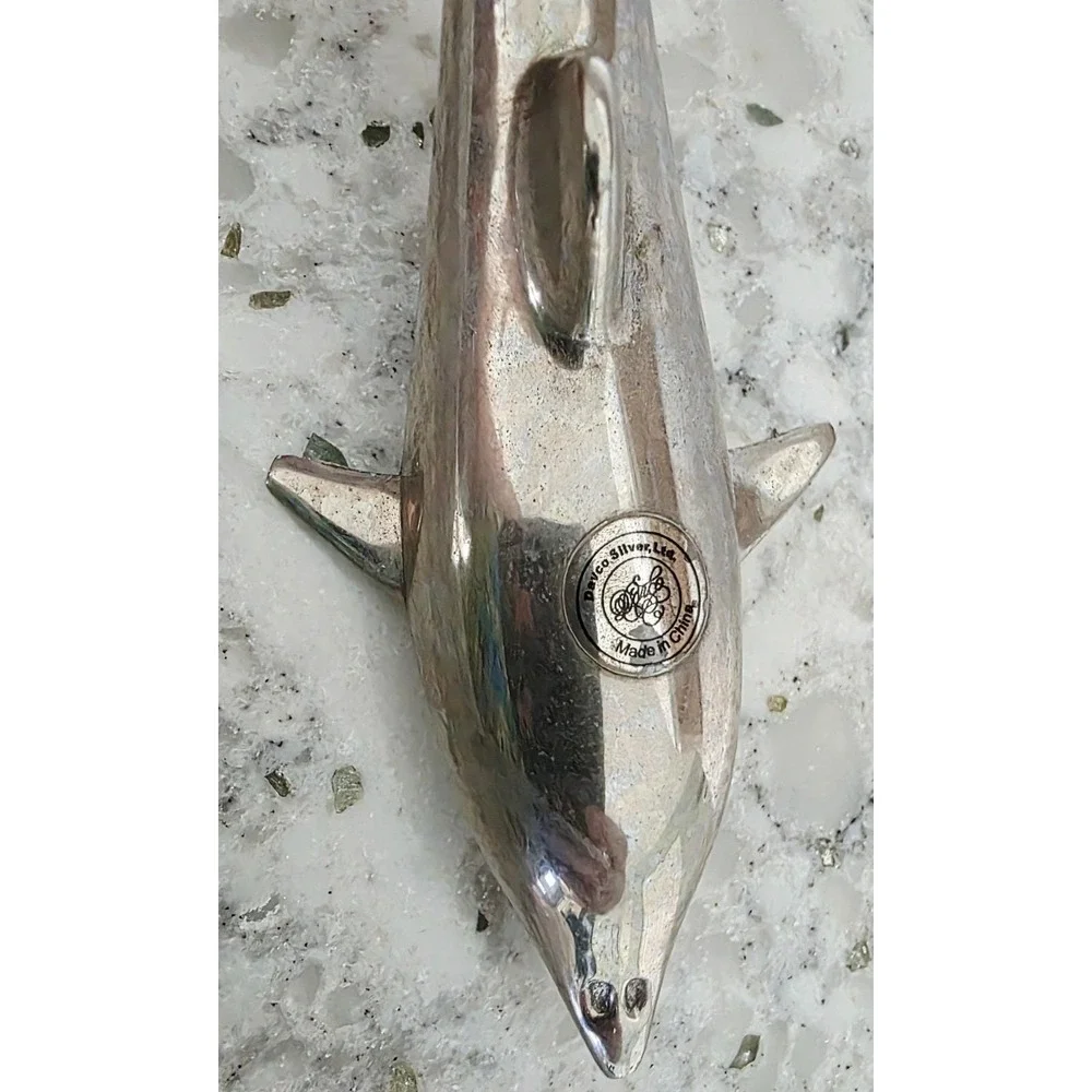 Davco Silver Ltd Vintage Dolphin Bottle Opener Silver Plate‎ Barware Nautical